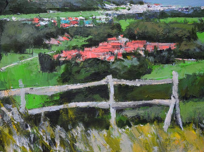 五十畑勝吉「日高種畜牧場」油絵・M6号 絵画買取・販売の小竹美術