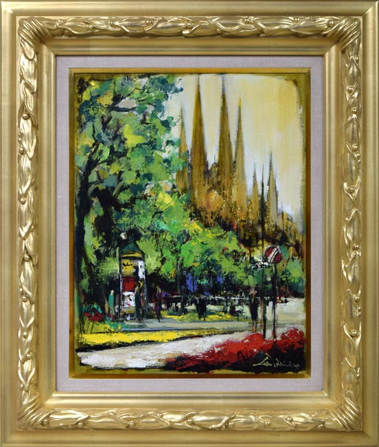 石岡剛「パリ・シャンゼリゼ通り（フランス）」アクリル画・10号 絵画