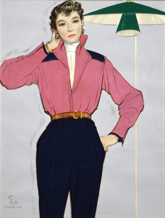 岩田専太郎「婦人」水彩画・4号 絵画買取・販売の小竹美術