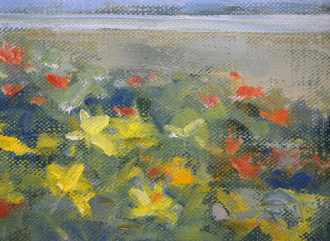 伊藤仁「小清水原生花園（斜里岳）」油絵・F4号 絵画買取・販売の小竹美術