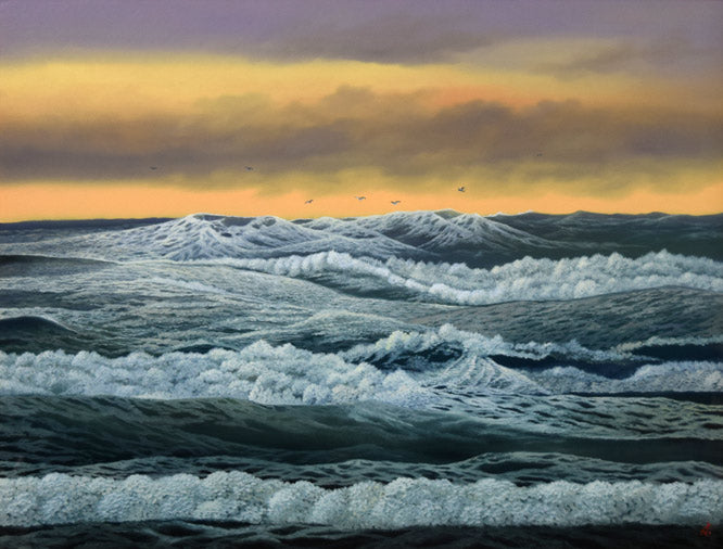 上代誠「海鳴り」油絵・P15号 絵画買取・販売の小竹美術