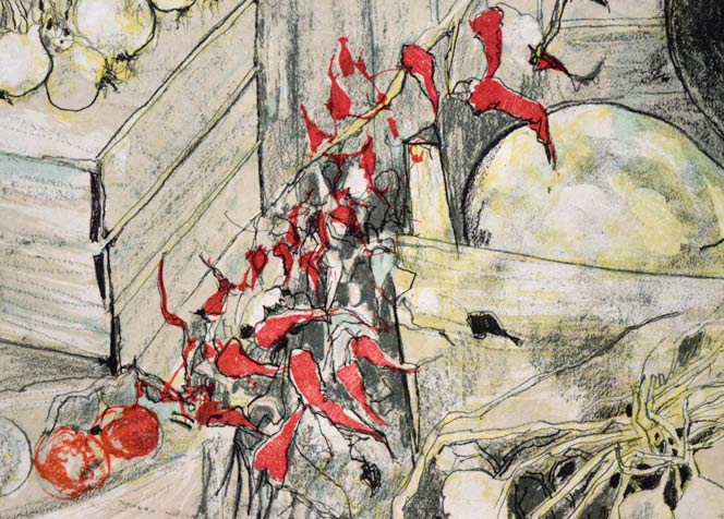 ジャン・ジャンセン(Jean Jansem)「ローマ秤のある静物」リトグラフ