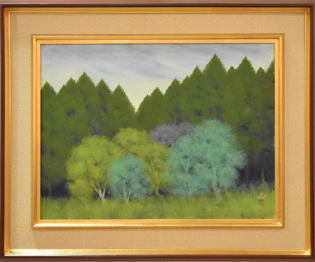 河本正「早春」日本画・P10号 絵画買取・販売の小竹美術