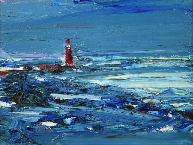 菊地又男「冬の網走港」油絵・F6号 絵画買取・販売の小竹美術