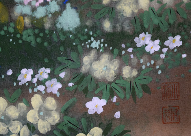 小浜亀角「大雪山風景」日本画・絹本・P8号 絵画買取・販売の小竹美術