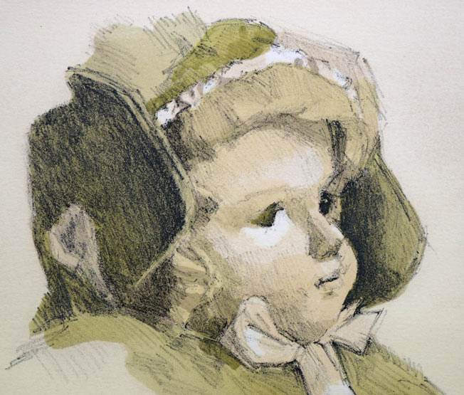 小磯良平「西洋人形」リトグラフ 絵画買取・販売の小竹美術