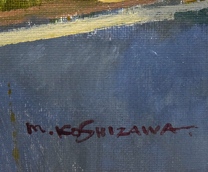 越澤満「秋の札幌資料館」油絵・F10号 絵画買取・販売の小竹美術