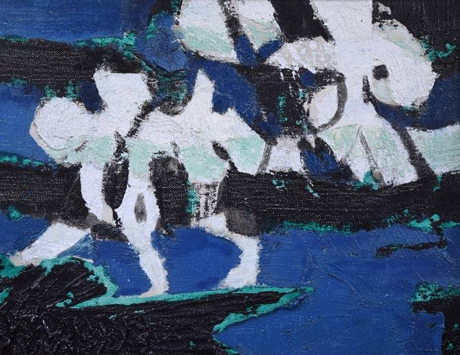 国松登「双魚」油絵・F10号 絵画買取・販売の小竹美術