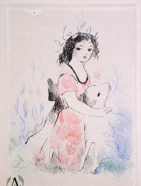 マリー ローランサン（Marie Laurencin）「子羊（小動物物語）」銅版画