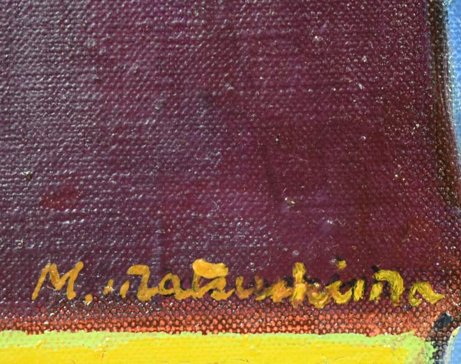 松島正幸「椿」油絵・F3号 絵画買取・販売の小竹美術