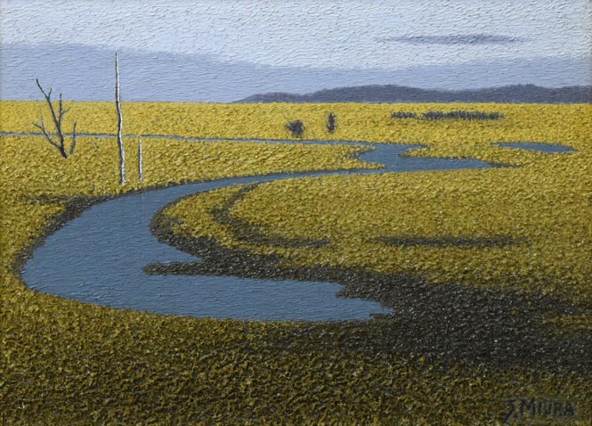 三浦俊輔「根釧原野」油絵・F4号 絵画買取・販売の小竹美術