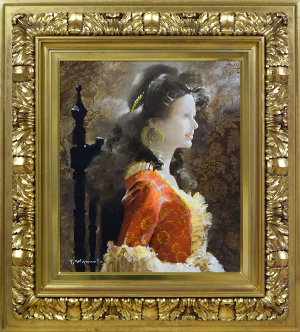 宮永岳彦「婦人像」油絵・F6号 絵画買取・販売の小竹美術