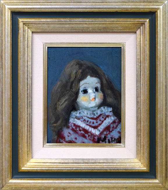 森本光子「人形たち」油絵・P25号 絵画買取・販売の小竹美術