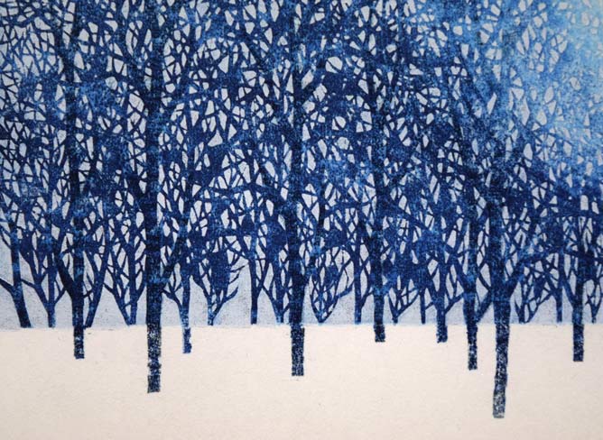 並木一「Tree Scene 30」木版画 絵画買取・販売の小竹美術