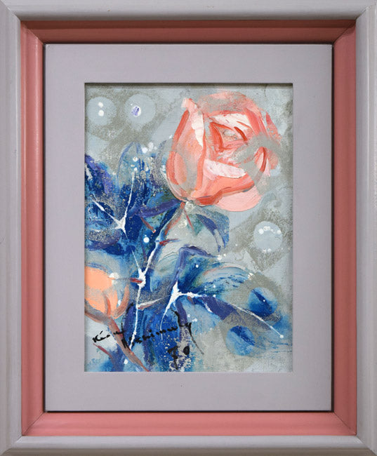 西村計雄「花」油絵・F0号 絵画買取・販売の小竹美術