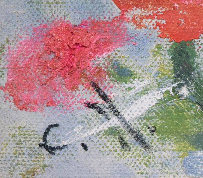 西村計雄「花」油絵・F0号 絵画買取・販売の小竹美術