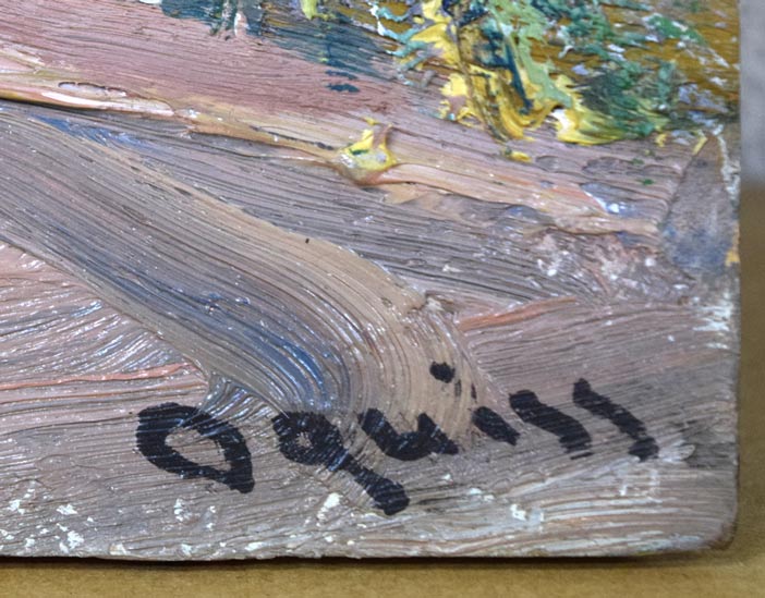 荻須高徳「イルドフランスの農場」油絵・F4号 絵画買取・販売の小竹美術