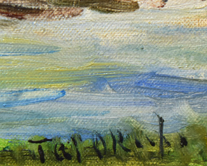 大久保泰「快晴大沼公園（函館・駒ヶ岳）」油絵・F6号 絵画買取・販売