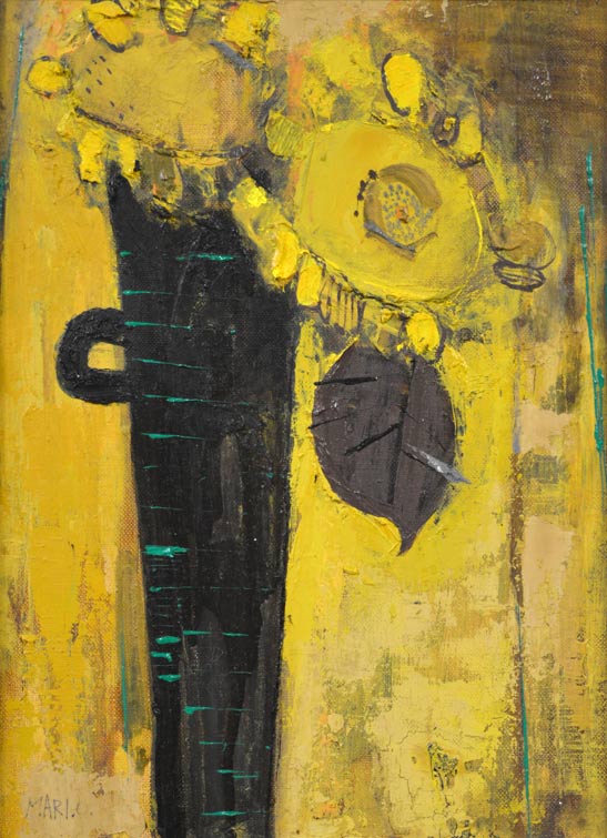 折橋真理子「ひまわり」油絵・F4号 絵画買取・販売の小竹美術