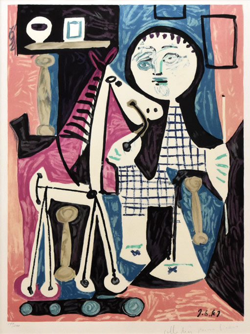 パブロ ピカソ（Pablo PICASSO）「クロードの木馬」リトグラフ 絵画