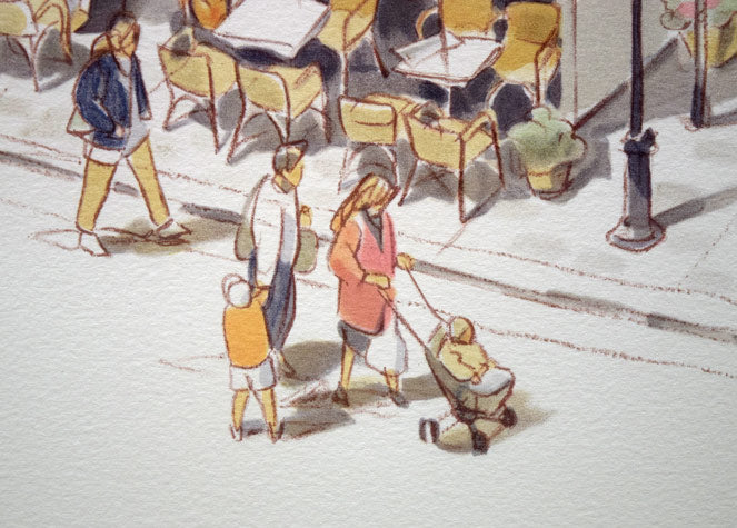 笹倉鉄平「ベルネのカフェ」リトグラフ 絵画買取・販売の小竹美術