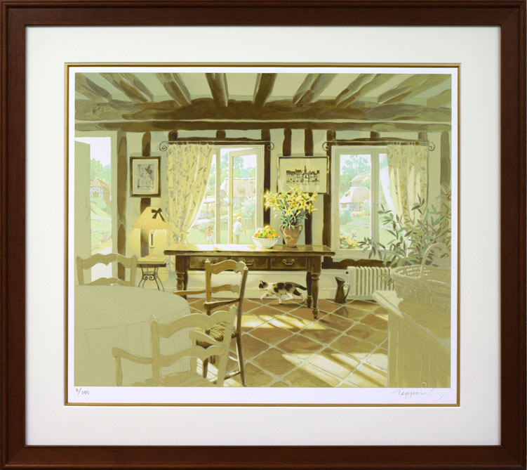 笹倉鉄平「ベルネのカフェ」リトグラフ 絵画買取・販売の小竹美術