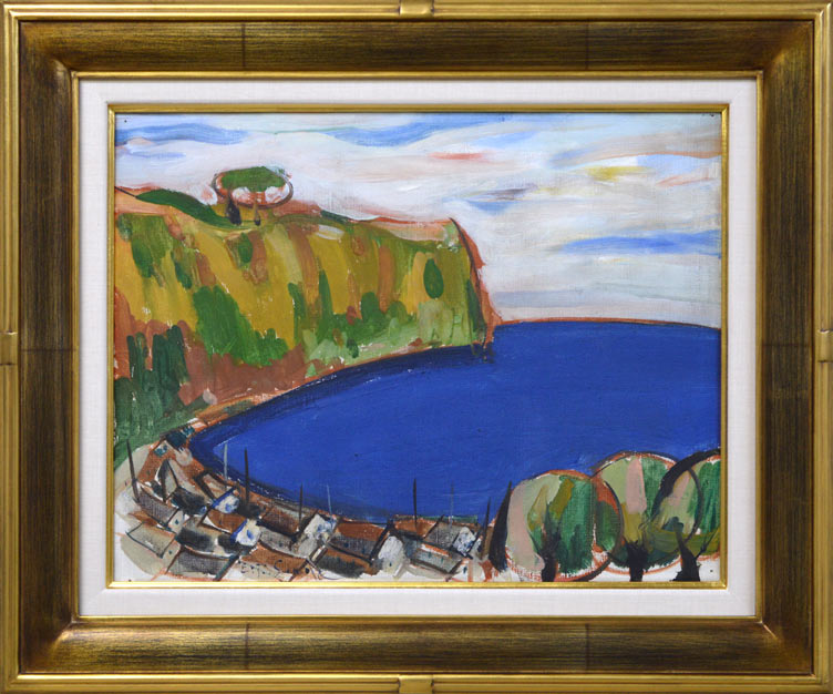 芹田英治「大通公園（札幌）」油絵・F6号 絵画買取・販売の小竹美術