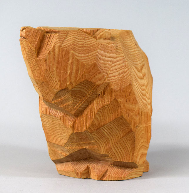 柴崎重行「熊（高さ16.8cm）・1978年作」木彫作品 絵画買取・販売の