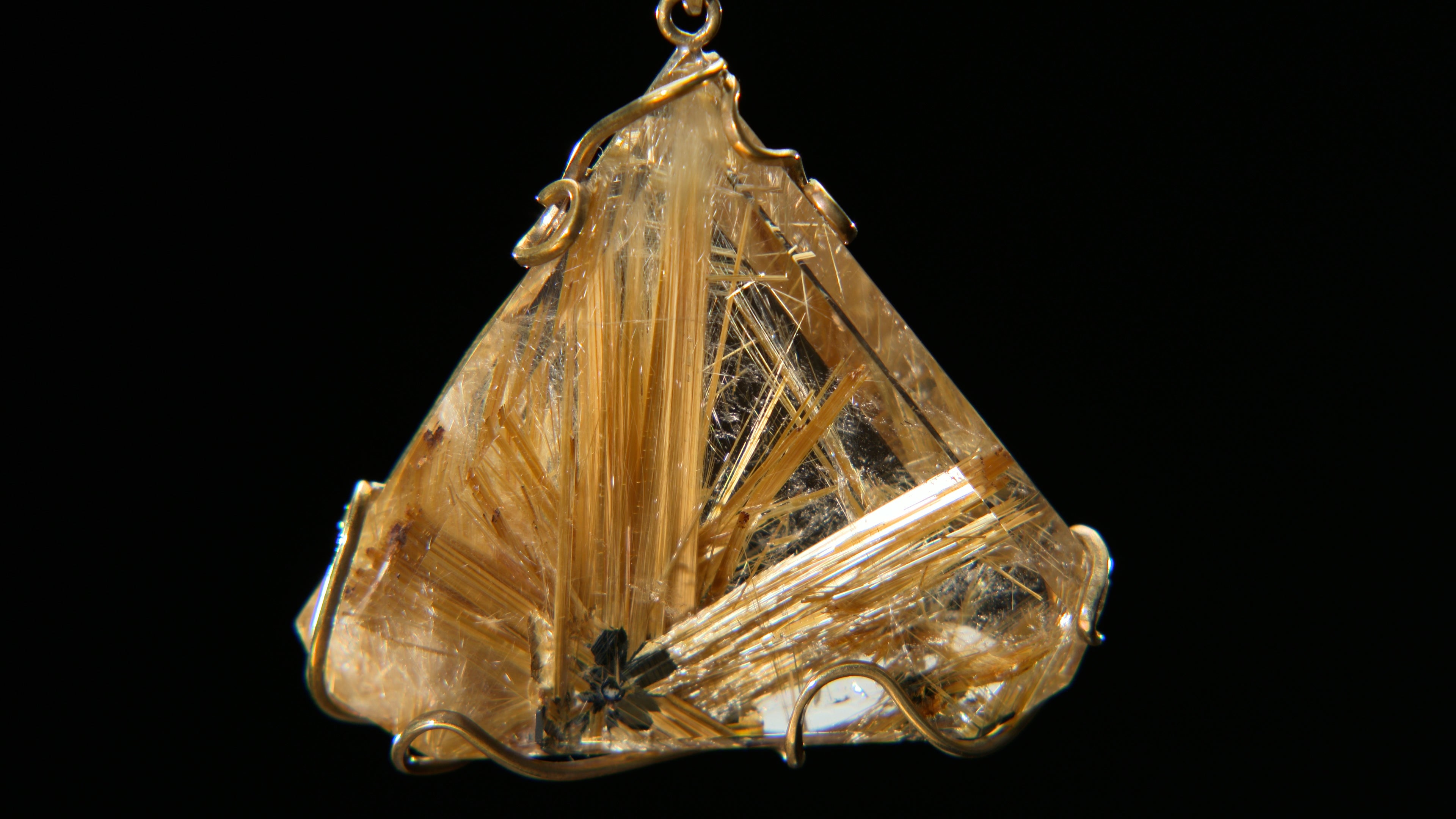 一点物】タイチンルチルクォーツ ペンダント｜ゴールドルチル 天然水晶