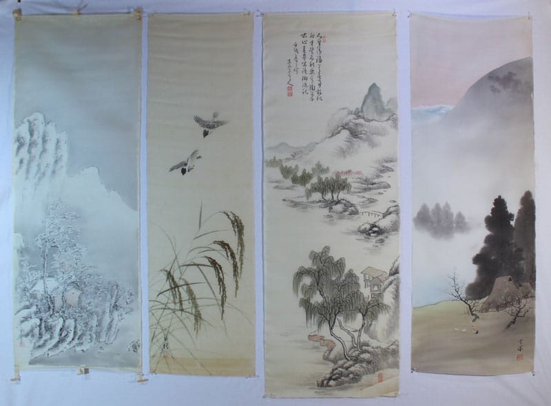 梅花山村他各種（まくり4枚）｜新・古美術 高美堂（こうびどう）｜掛軸