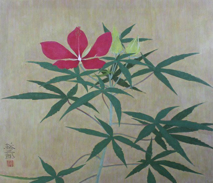 紅蜀葵（こうしょくき）｜額（10号）｜新・古美術 高美堂（こうびどう