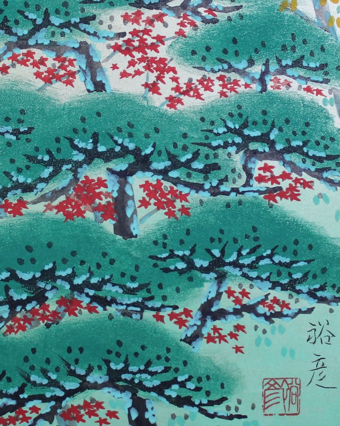 嵐山の秋（日本画）｜新・古美術 高美堂（こうびどう）｜掛軸販売