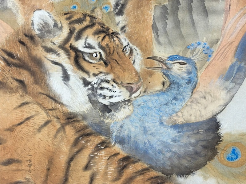 虎と孔雀｜新・古美術 高美堂（こうびどう）｜掛軸販売・通販・買取