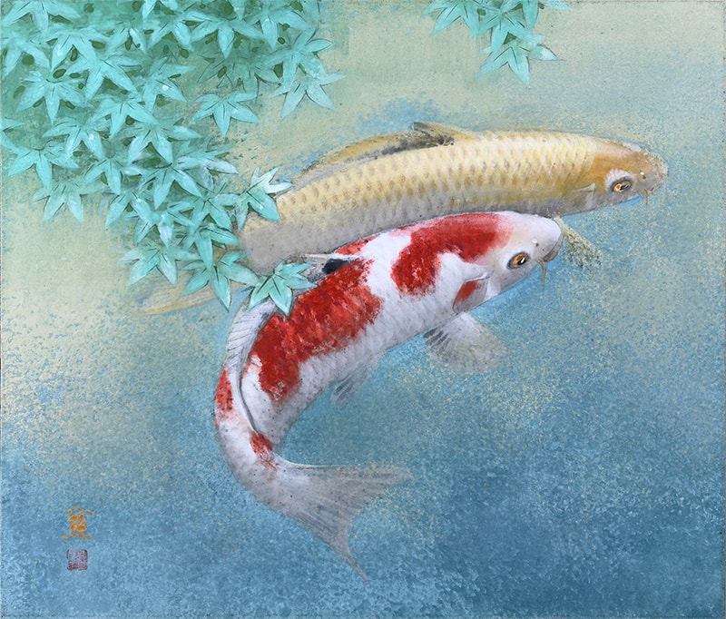青楓双鯉｜新・古美術 高美堂（こうびどう）｜掛軸販売・通販・買取