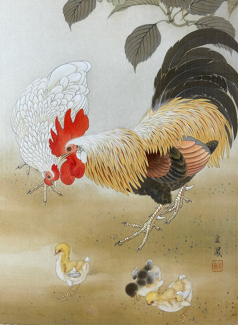紫陽花双鶏｜新・古美術 高美堂（こうびどう）｜掛軸販売・通販・買取