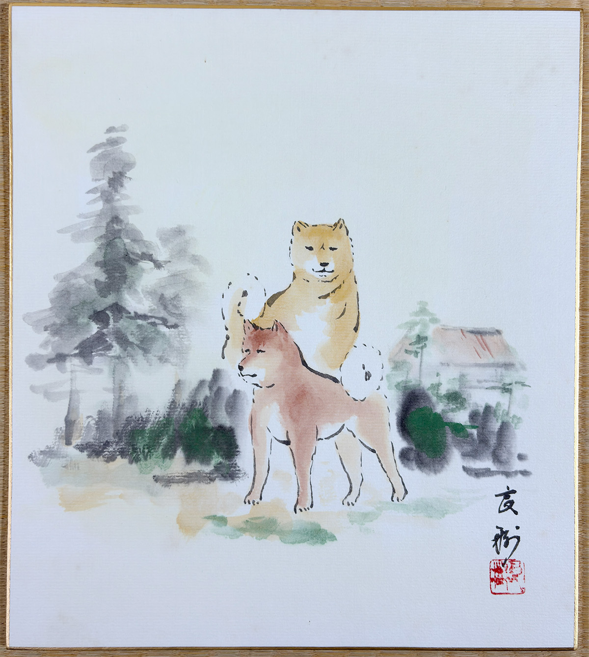戌（犬）｜色紙｜新・古美術 高美堂（こうびどう）｜掛軸販売・通販