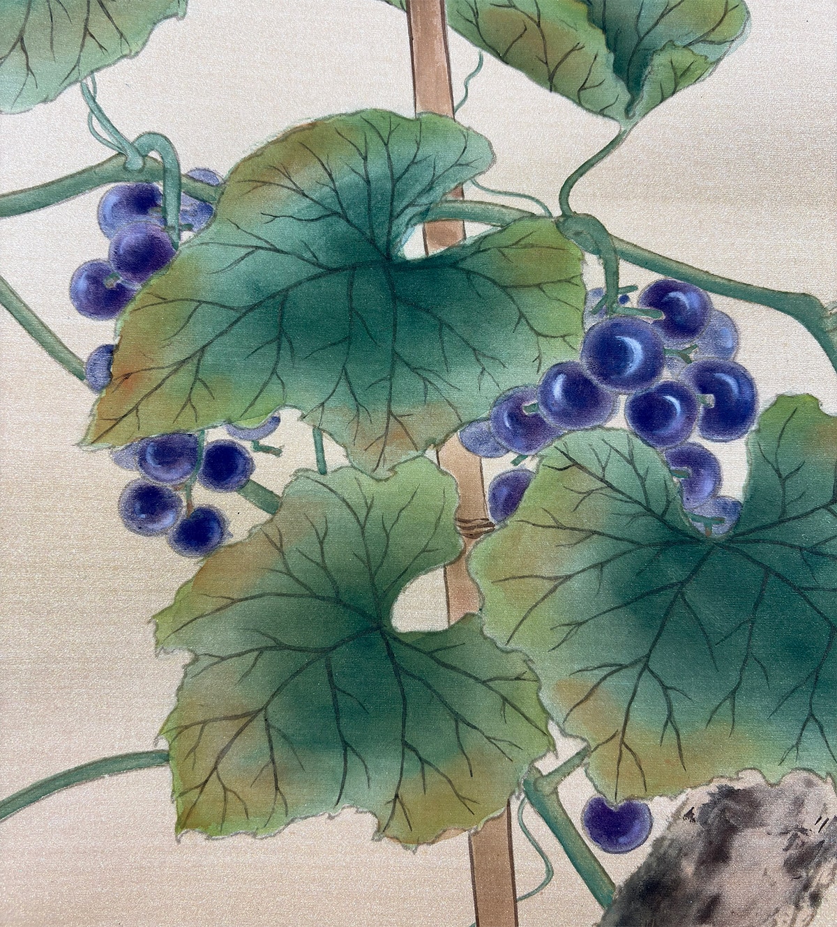 葡萄に栗鼠（ぶどうにりす）｜新・古美術 高美堂（こうびどう）｜掛軸