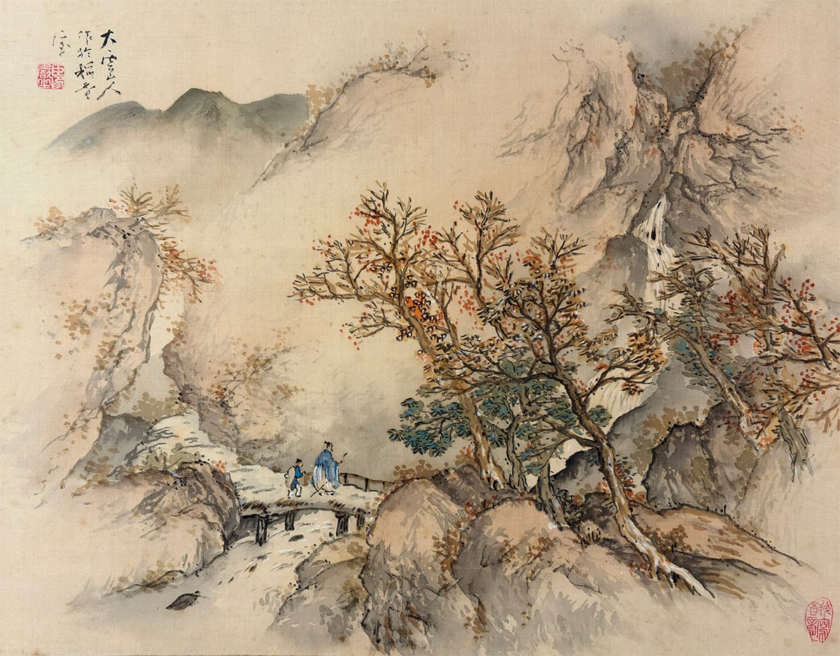 春秋山水｜双幅｜新・古美術 高美堂（こうびどう）｜掛軸販売・通販