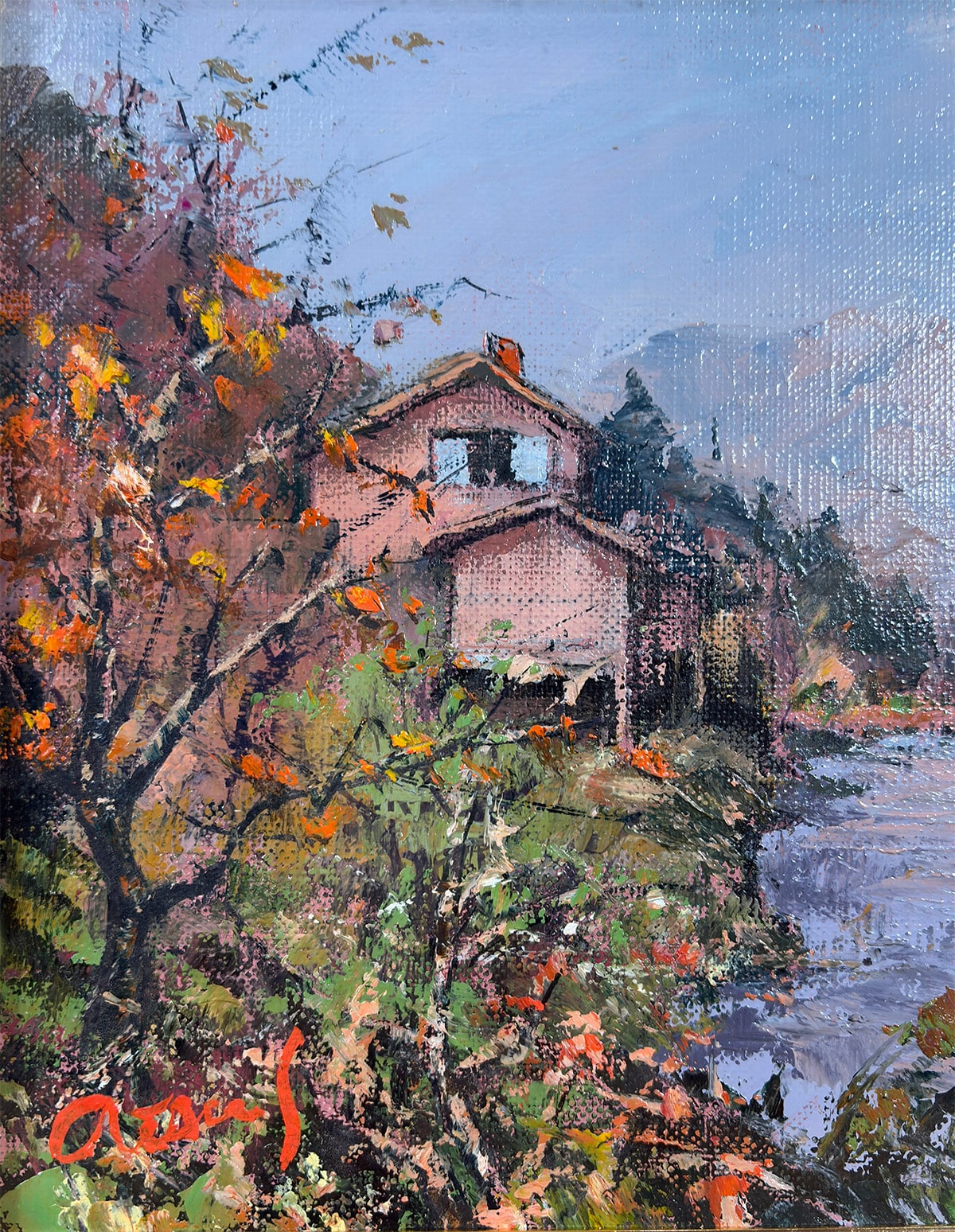 出雲の秋 [立久恵峡]｜額（油彩・F3号）｜新・古美術 高美堂（こう