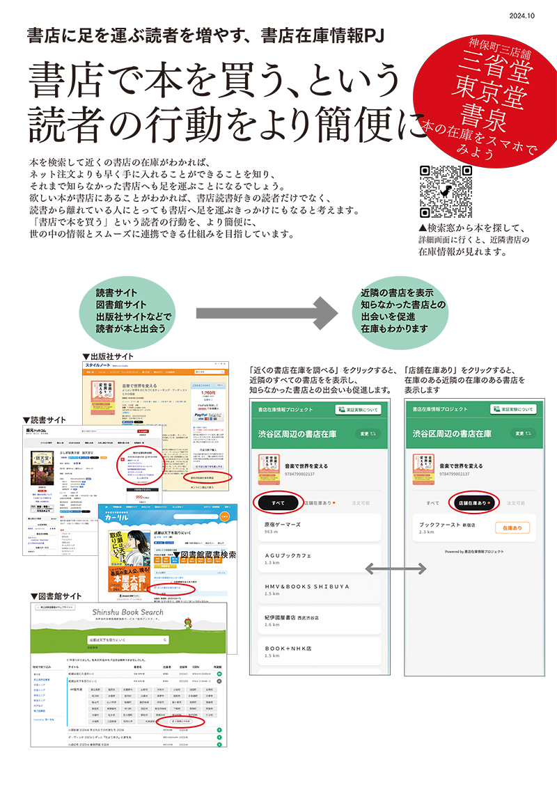 書店へ足を運ぶ機会を与える新プロジェクト！在庫情報活用の実証実験