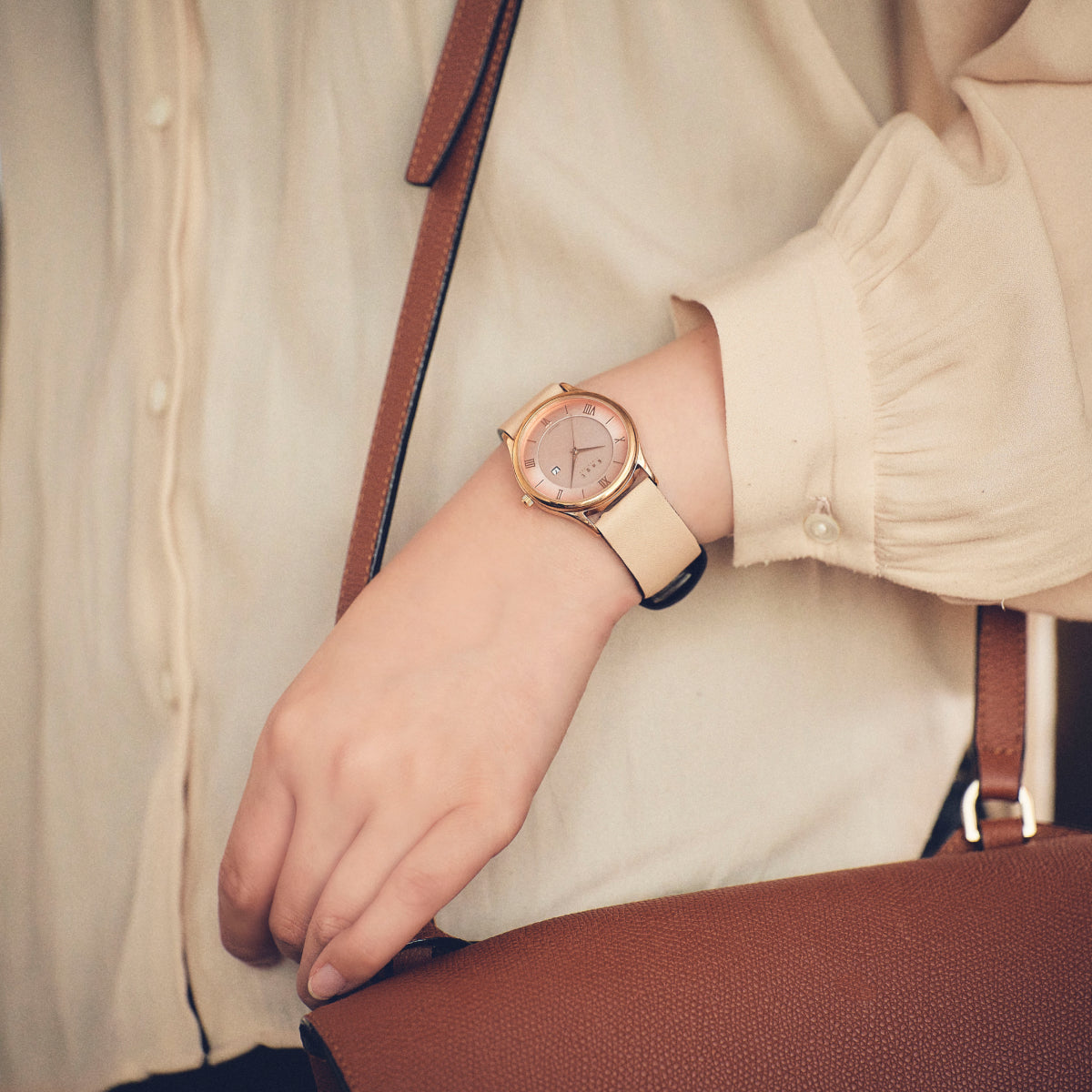 Knot S18-THF-IV 時計ベルト バンド 本革 18mm アイボリー 姫路レザー