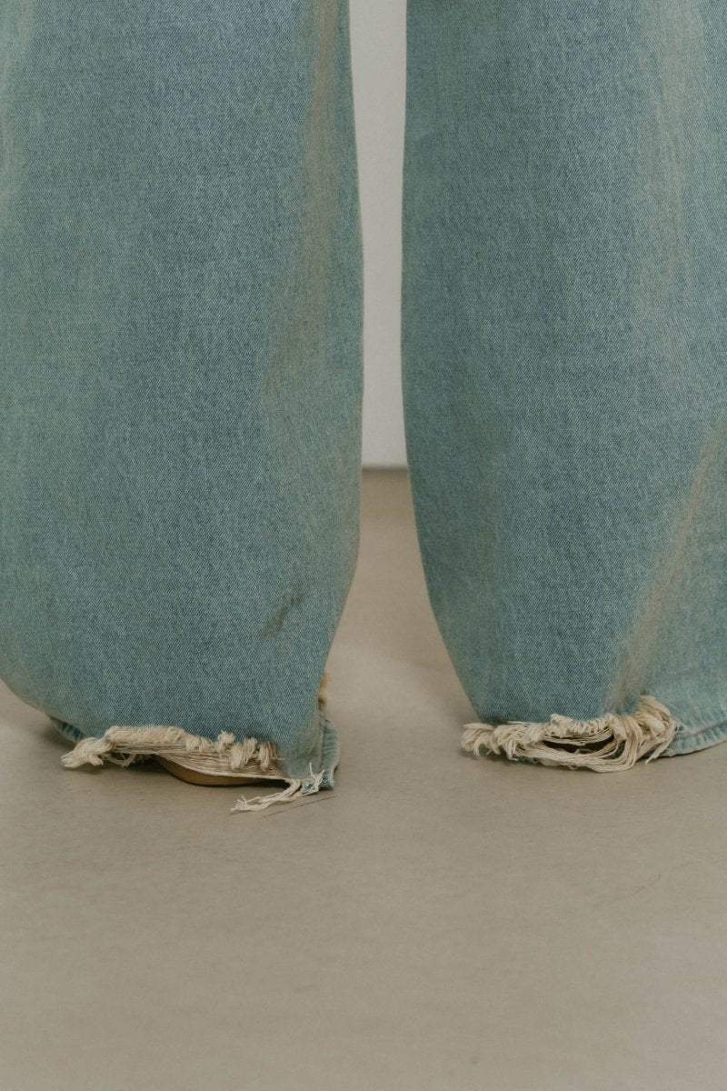 damage denim pants(unisex)/saxblue | KNUTH MARF