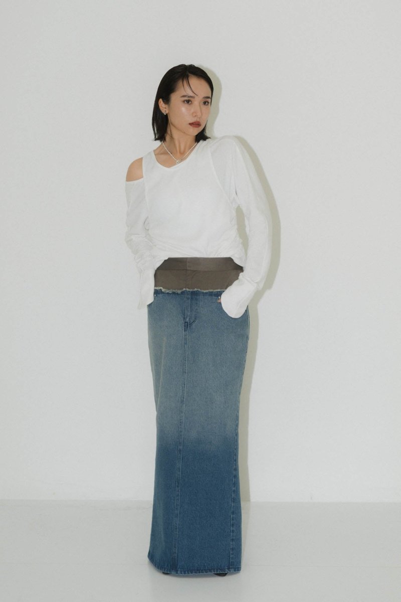 docking maxi denim skirt/2color | KNUTH MARF