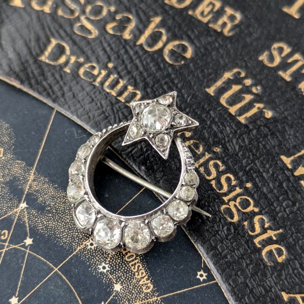 星と三日月のシルバーブローチ - アンティーク k-nuts