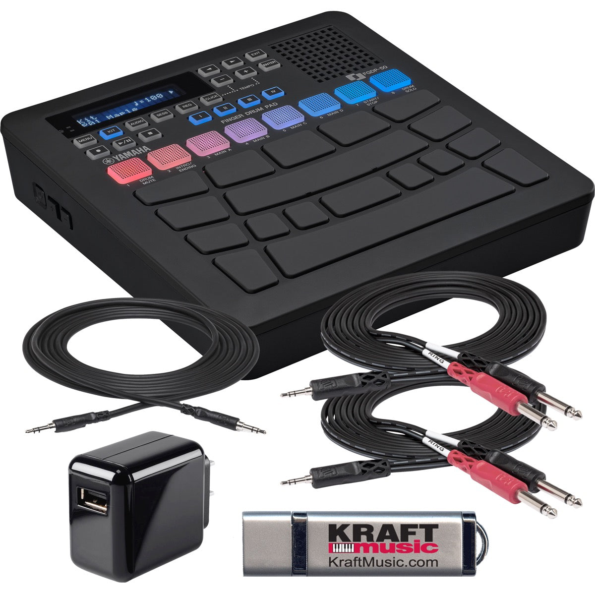 Yamaha FGDP-50 Finger Drum Pad POWER & CABLE KIT – Kraft Music