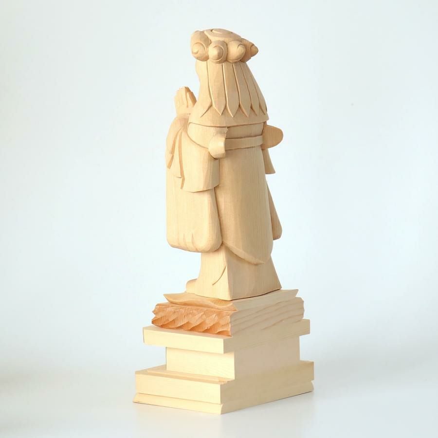 仏像 【総白木】 中山鬼子母神 3.5寸（高さ：175mm） 木彫 きしもじん