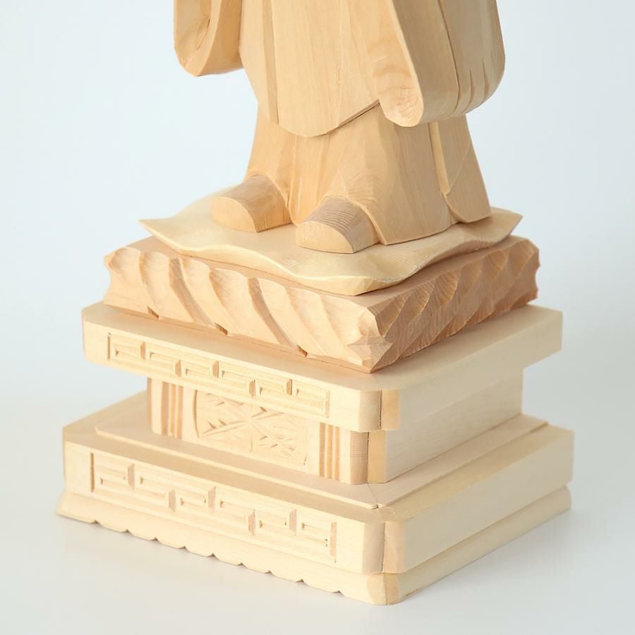 仏像 【総白木】 中山鬼子母神 3.5寸（高さ：175mm） 木彫 きしもじん