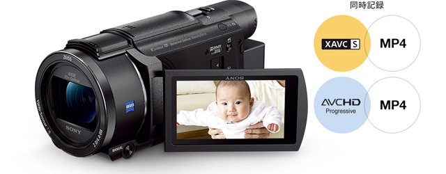 広い視野角の液晶を採用したデジタル4Kビデオカメラレコーダー「FDR