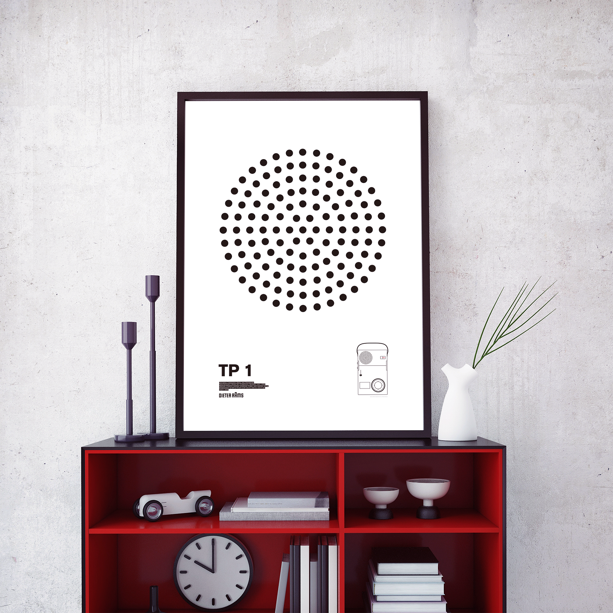 Braun TP1 Portable Transistor Radio and Phonograph Illustration