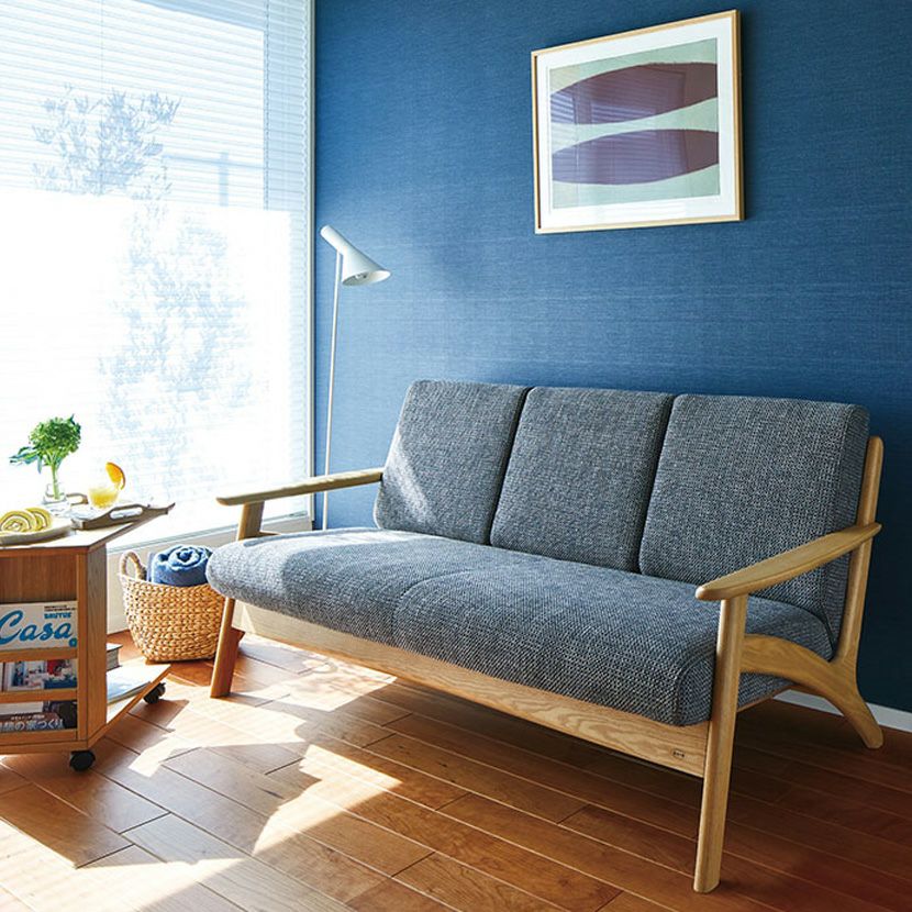 設置無料】幅167cm 浜本工芸 2人掛けリビングソファ 日本製 天然木 肘